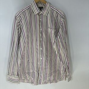 Ben Sherman Striped Dress Shirt 17‎  34-35 XL Long Sleeve